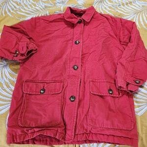 Eddie Bauer Red Canvas Barn Coat Jacket